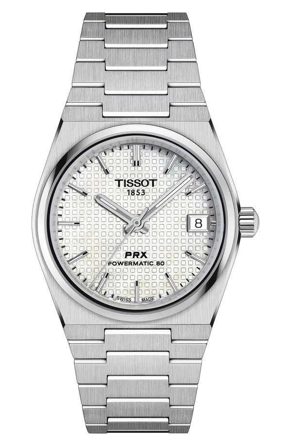 ティソット メンズ アクセサリー 腕時計 Tissot PRX Powermatic 80 Bracelet Watch, 35mm Silver シルバー｜ReVida 店 128,900円