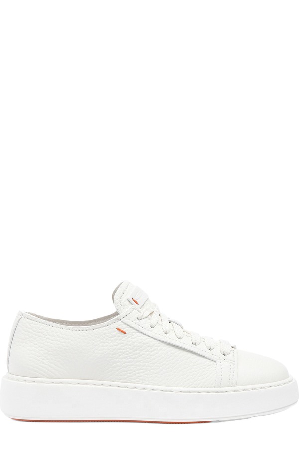 サントーニ レディース シューズ スニーカー レザー Santoni Women tumbled leather sneaker White ホワイト