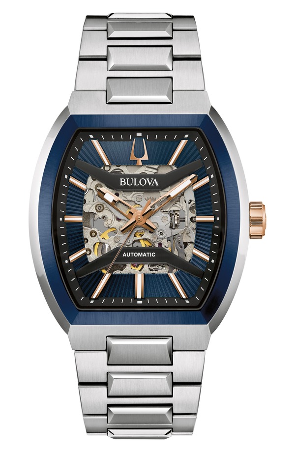ブロバ メンズ アクセサリー 腕時計 BULOVA Maquina Silverton Skeleton Dial Automatic Bracelet Watch, 40mm Two-Tone｜ReVida 店