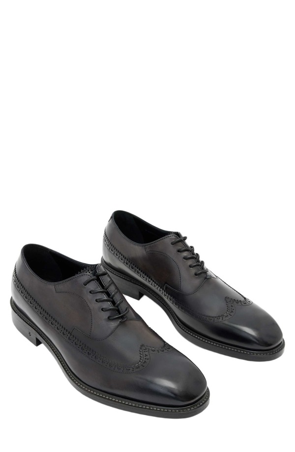 ジョンバルベイトス メンズ シューズ オックスフォード なめし革 John Varvatos Harrison Longwing Leather Oxford Charcoal 濃灰色