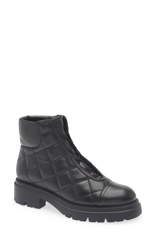 スチュアート ワイツマン レディース シューズ ブーツ・レインブーツ キルティング Stuart Weitzman Hudson Quilted Lug Sole Bootie Black 黒いこと