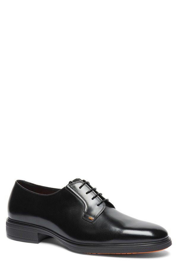 サントーニ メンズ シューズ オックスフォード Santoni Easy Plain Toe Oxford Black 黒いこと