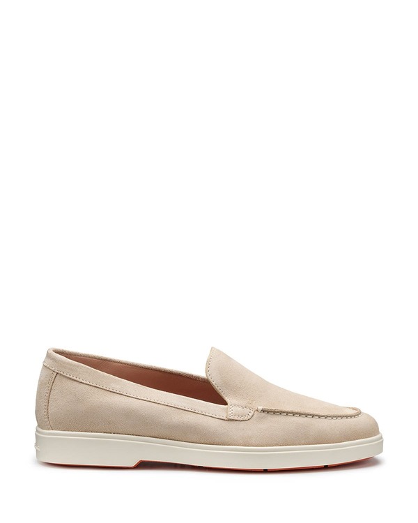 サントーニ レディース シューズ スリッポン・ローファー スエードクロス Santoni Women\u0027suede loafer Pink サクラ色