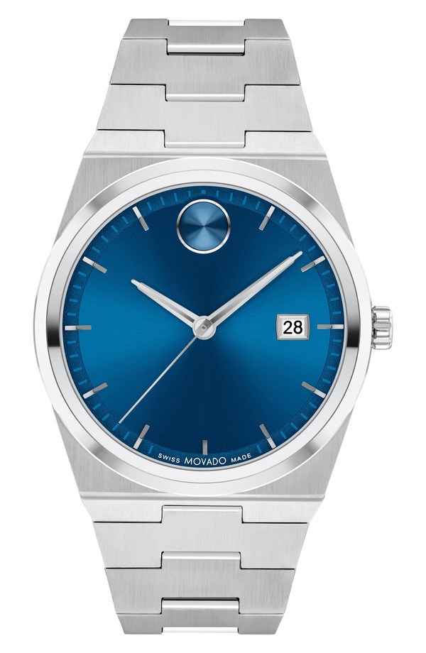 モバド メンズ アクセサリー 腕時計 Movado Quest Bracelet Watch, 40mm Blue Dial ブルー|ReVida 店