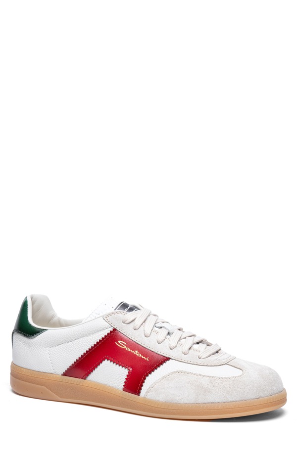 サントーニ メンズ シューズ スニーカー Santoni OIympic Low Top Sneaker White ホワイト｜ReVida 店