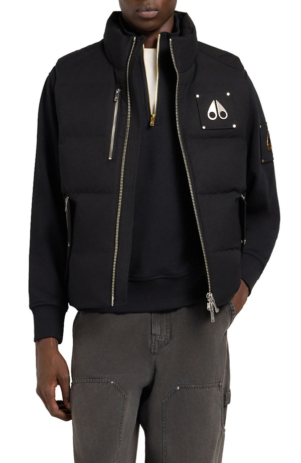 ヘアムースナックル メンズ アウター 上衣・上衣 より良い 落ち込む Moose Knuckles Westmount Down Vest Black W Black 黒いこと コート・ジャケット-メンズファッション