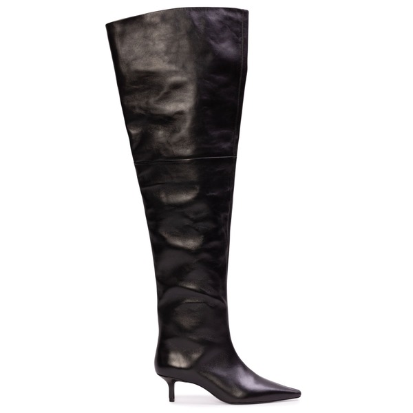 ブラックスエードスタジオ レディース シューズ ブーツ・レインブーツ BLACK SUEDE STUDIO Kira 50 Thigh Boot Black Leather 黒いこと