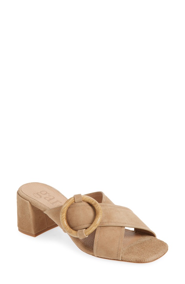 ペドロガルシア レディース シューズ 踵 サンダル Pedro Garcia Uxia Slide Sandal Beige Plush Suede-Oak ベージュ