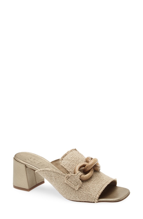 ペドロガルシア レディース シューズ 踵 Pedro Garcia Umita Block Heel Mule Natural Burlap-Oak