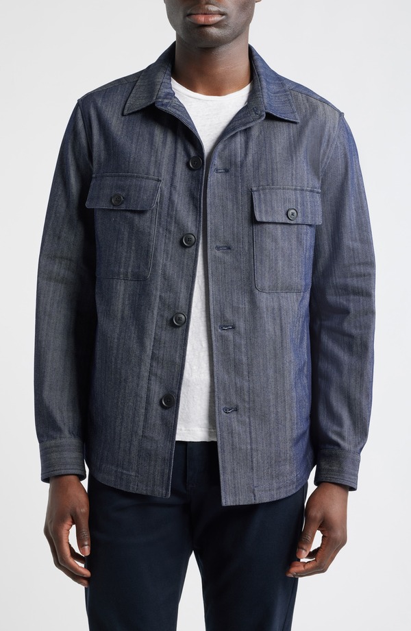 ボス メンズ アウター ジャケット・ブルゾン シャツ BOSS Carper Shirt Jacket Dark Blue ブルー