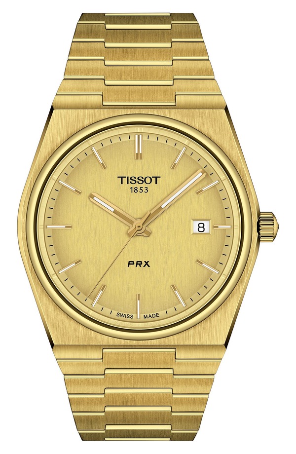 ティソット メンズ アクセサリー 腕時計 Tissot PRX Bracelet Watch, 40mm Yellow イエロー|ReVida 店