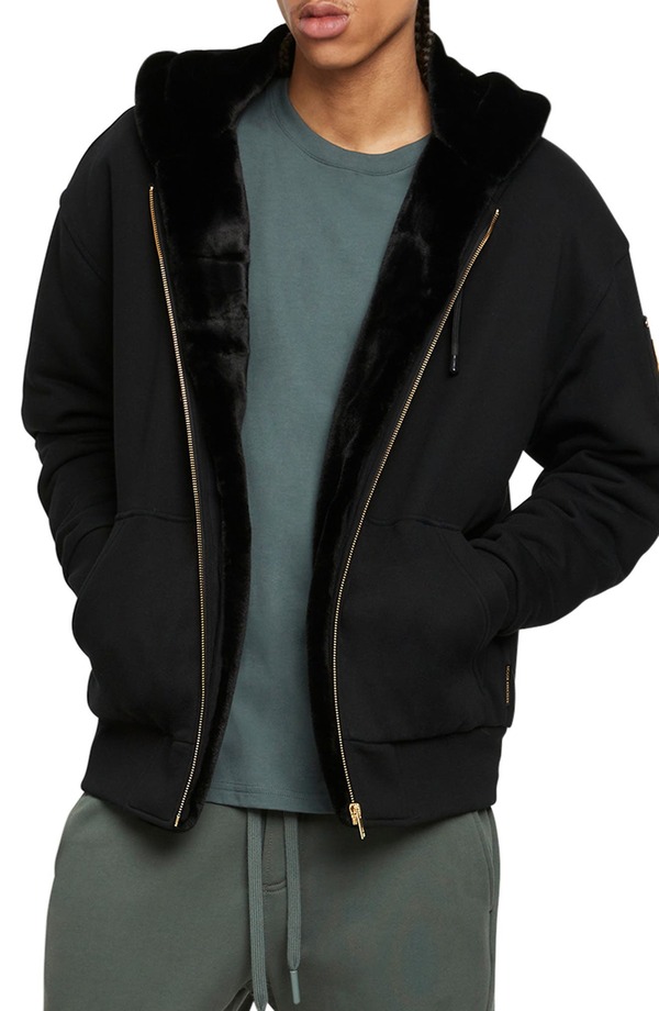 ムースナックル メンズ アウター ジャケット・ブルゾン Moose Knuckles Linden Bunny Jacket with Removable Faux Fur Lining Black ブラック