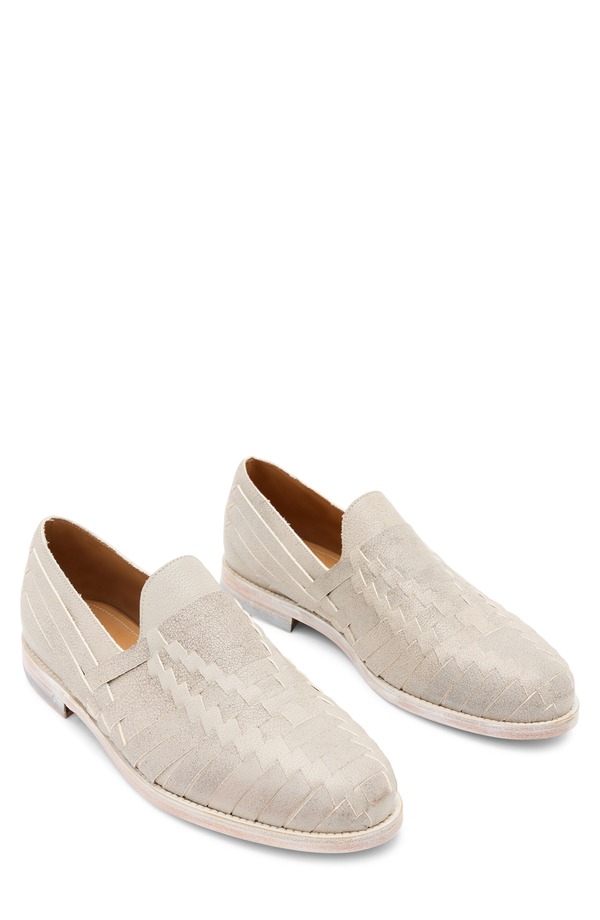 ジョンバルベイトス メンズ シューズ 置き目毛革 John Varvatos Antwerp Huarache Loafer China White 白いこと