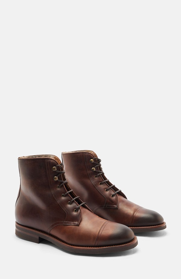 スカロッソ メンズ シューズ ブーツ・レインブーツ SCAROSSO Paolo Boots Brown - Calf 赤銅色