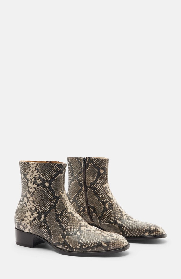 スカロッソ メンズ シューズ ブーツ・レインブーツ SCAROSSO Warren Boots Beige - Python-Printed Calf ベージュ