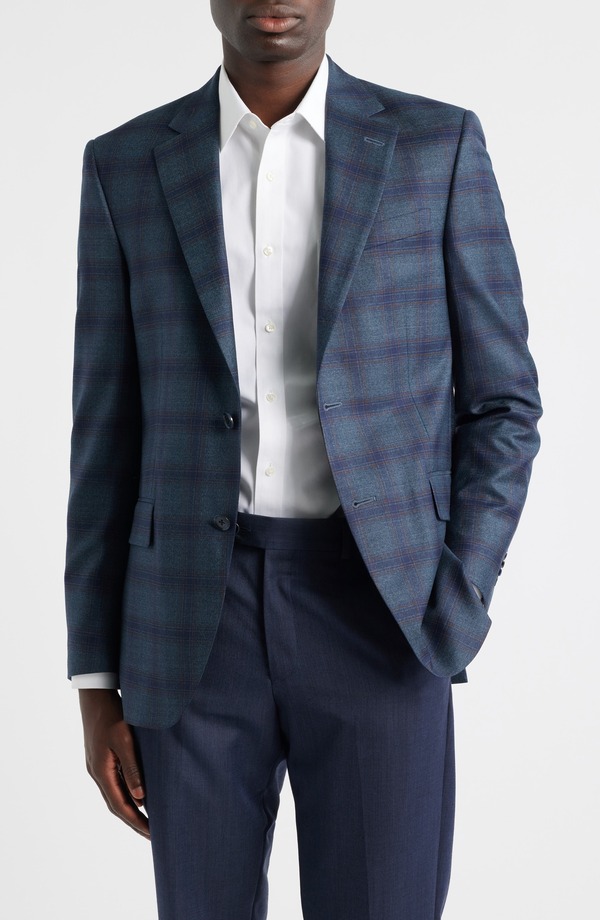 ピーター・鏡鑑 メンズ アウター 上衣・上衣 絨毛 厚地の外套 Peter Millar Flynn Classic Fit Windowpane Check Wool Sport Coat Green 緑であること メンズファッション-コート・ジャケット