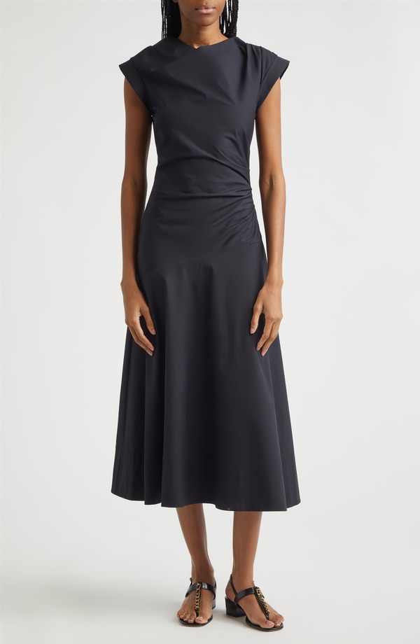ヴェロニカ ベアード レディース トップス ワンピース ミディ コットン Veronica Beard Lisette Stretch Cotton Midi Dress Black ブラック