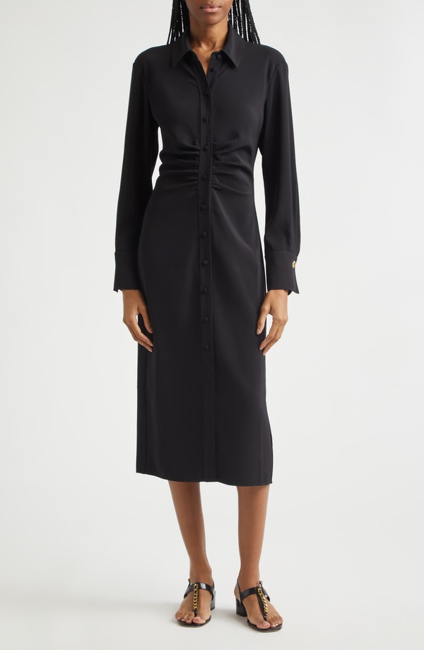 ヴェロニカ ベアード レディース トップス ワンピース ミディ シャツ Veronica Beard Loxley Long Sleeve Midi Shirtdress Black ブラック