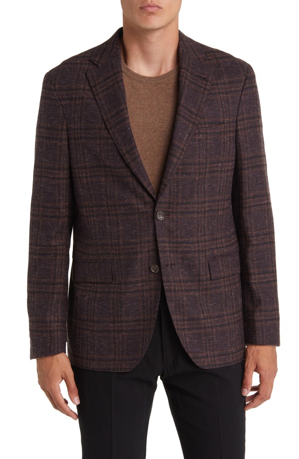 ジャックビクター メンズ アウター ジャケット・ブルゾン ウール コート Jack Victor Midland Soft Constructed Plaid Wool Blend Sport Coat Brown ブラウン 80,190円