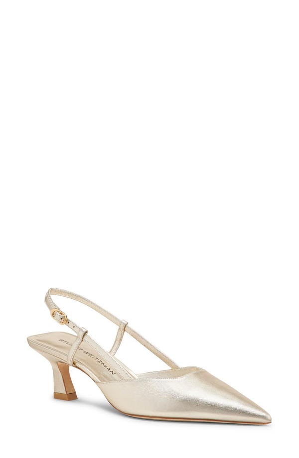 スチュアート ワイツマン レディース シューズ 踵 Stuart Weitzman Vinnie 50 Slingback Pump Light Gold ゴールド