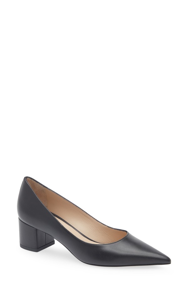 スチュアート ワイツマン レディース シューズ 踵 Stuart Weitzman Stuart Power 50 Block Heel Pump Black Smooth Calf 黒いこと