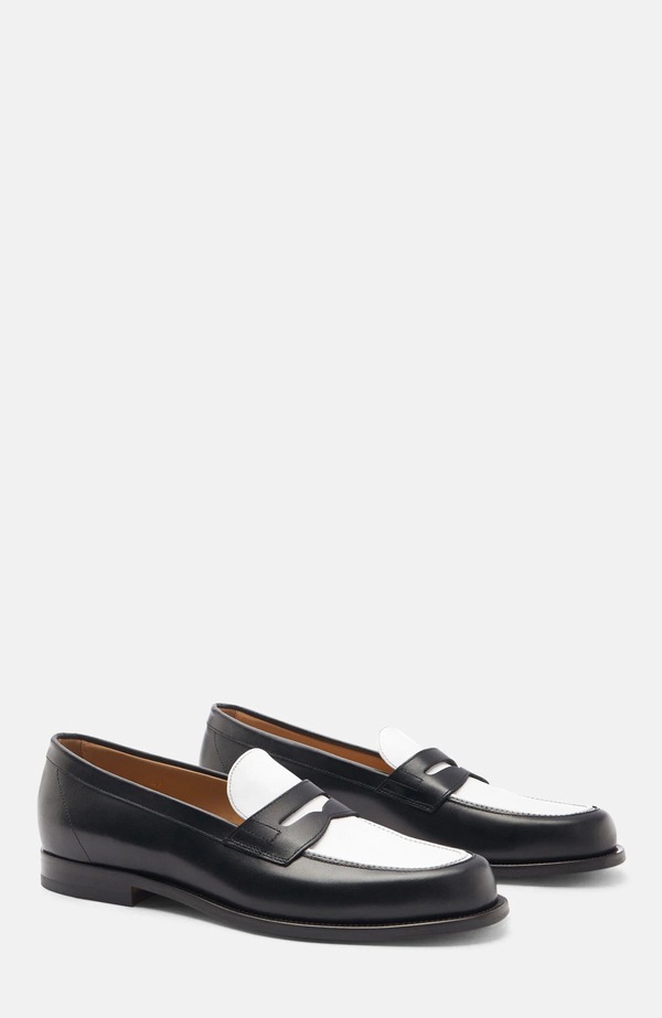 スカロッソ メンズ シューズ 置き目毛革 SCAROSSO Austin Loafers Black \u0026 White - Calf 白いこと
