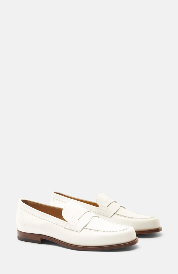 スカロッソ メンズ シューズ 置き目毛革 SCAROSSO Austin Loafers White - Calf 白いこと