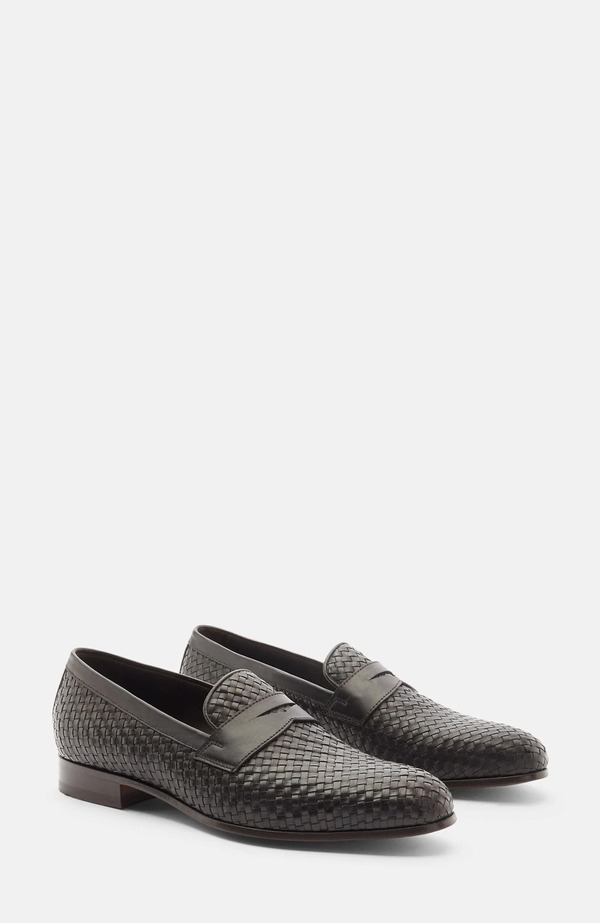 スカロッソ メンズ シューズ 置き目毛皮 SCAROSSO Andrea Loafers Brown - Calf 赤銅色