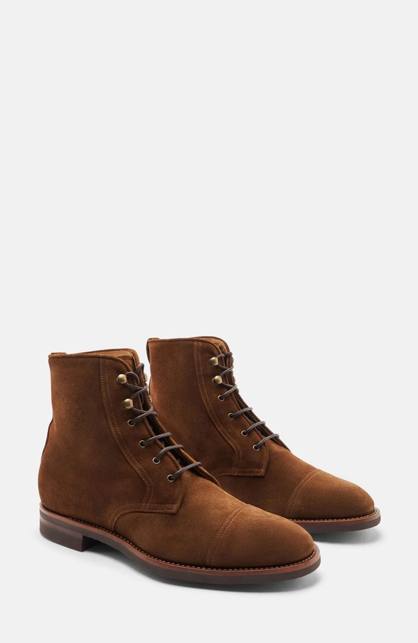 スカロッソ メンズ シューズ ブーツ・レインブーツ SCAROSSO Paolo Boots Light Brown - Suede ブラウン|ReVida 店