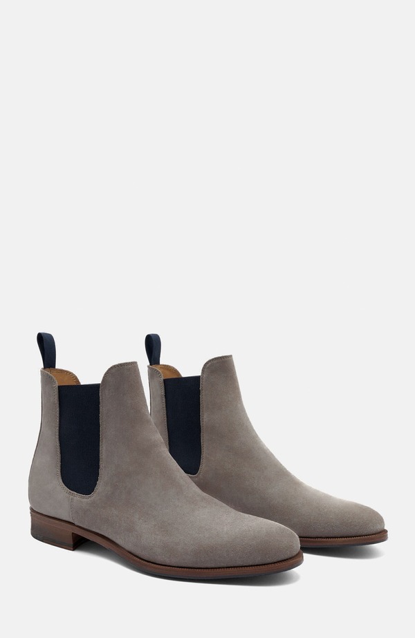 スカロッソ メンズ シューズ ブーツ・レインブーツ チェルシーブーツ チェルシー SCAROSSO Giancarlo Chelsea Boots Taupe Suede トープ｜ReVida 店