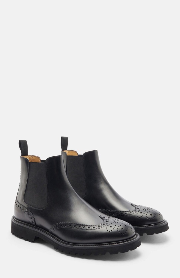 スカロッソ メンズ シューズ ブーツ・レインブーツ チェルシーブーツ チェルシー SCAROSSO Keith Chelsea Boots Black Calf ブラック｜ReVida 店 90,640円