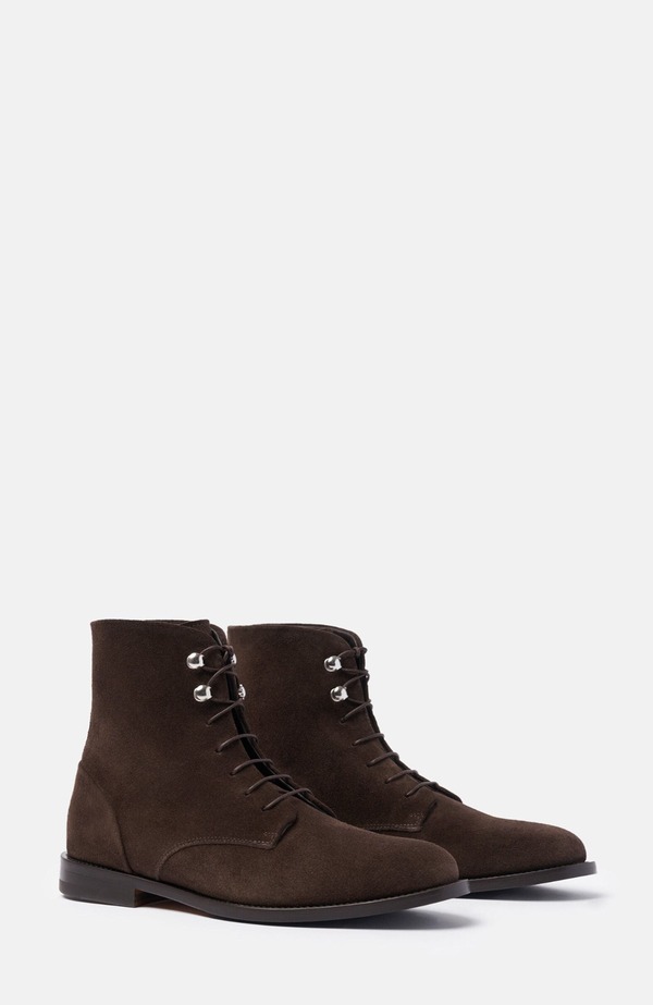 スカロッソ レディース シューズ ブーツ・レインブーツ SCAROSSO Eva Boots Dark Brown - Suede 赤銅色