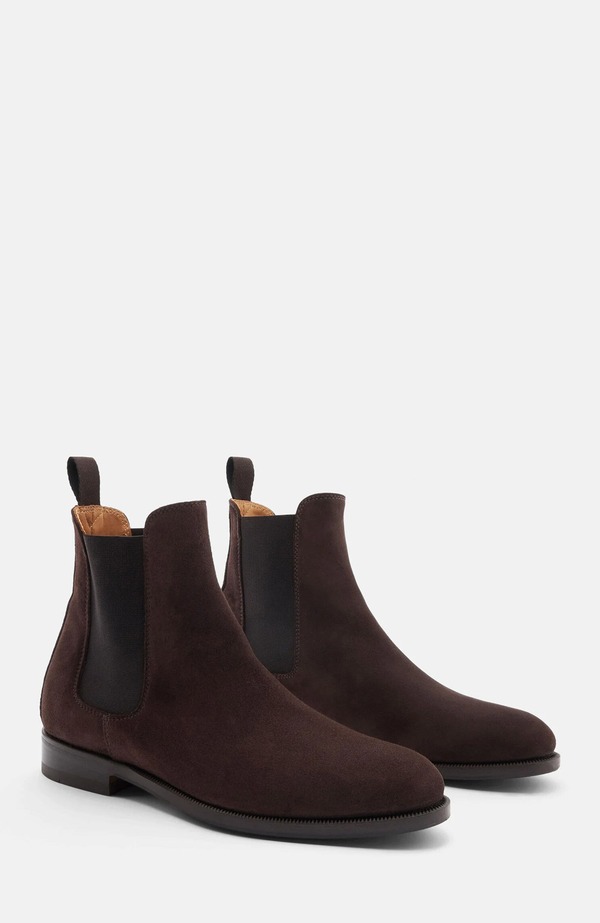 スカロッソ レディース シューズ ブーツ・レインブーツ チェルシーブーツ チェルシー SCAROSSO Elena Chelsea Boots Brown - Suede 赤銅色