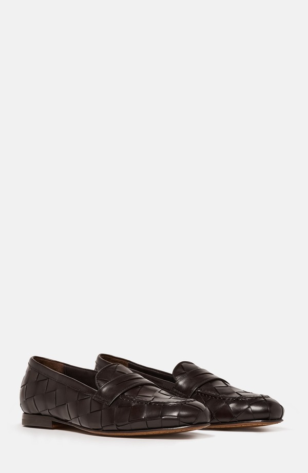 スカロッソ レディース シューズ スリッポン・ローファー SCAROSSO Valeria Loafers Dark Brown - Calf 赤銅色