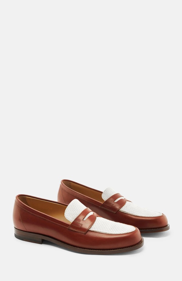 スカロッソ メンズ シューズ 置き目毛皮 SCAROSSO Havana Loafers Cognac - Calf