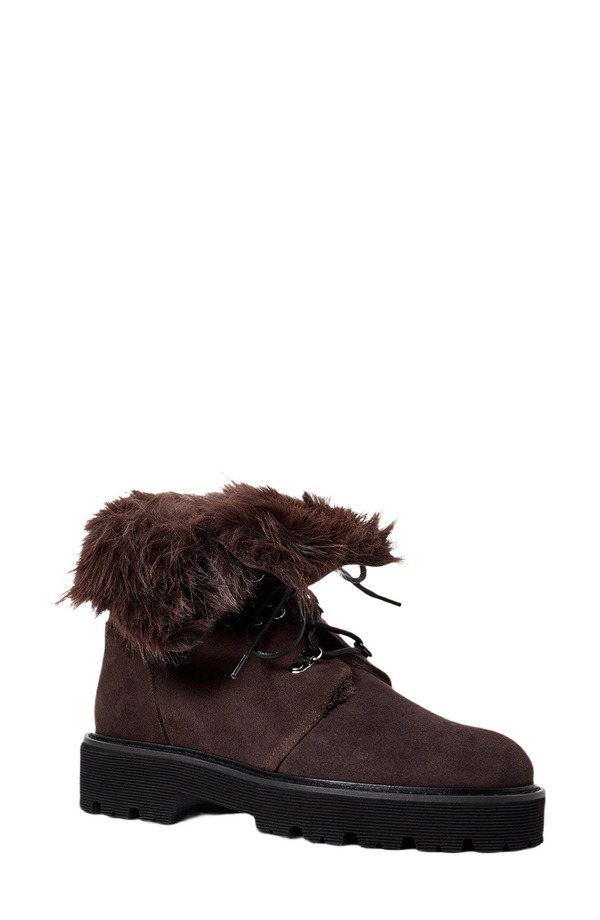 アクアタリア レディース シューズ ブーツ・レインブーツ Aquatalia Eva Faux Shearling Cuff Weatherproof Hiker Boot Anthracite Suede