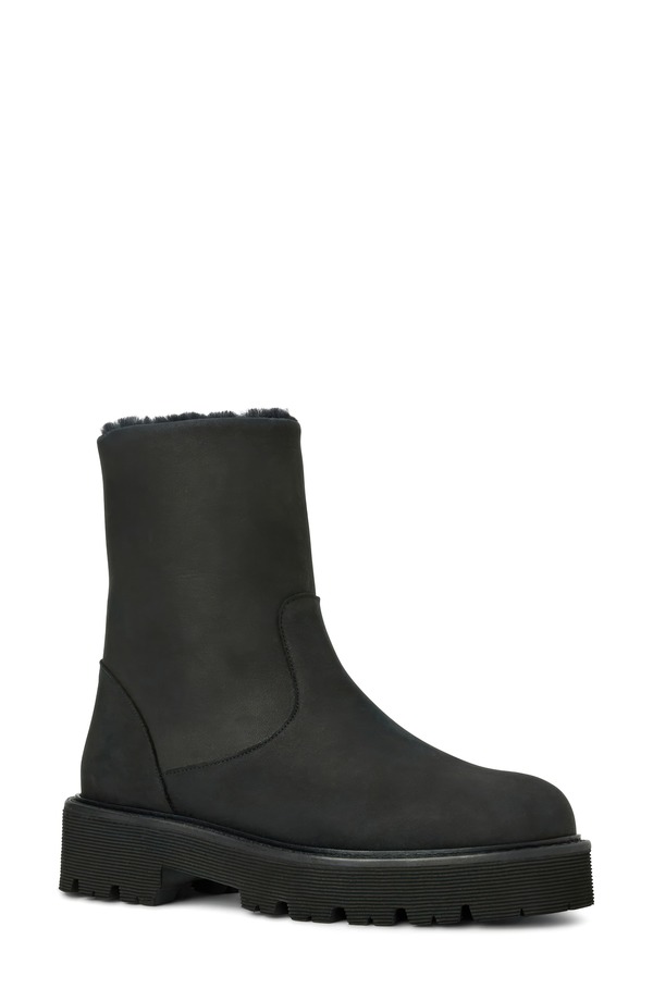 アクアタリア レディース シューズ ブーツ・レインブーツ Aquatalia Eloise Genuine Shearling Lined Weatherproof Bootie Black Nubuck 黒いこと
