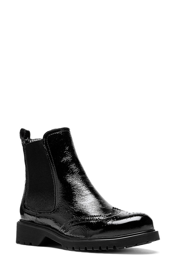 ラカナディアン レディース シューズ ブーツ・レインブーツ ウィングチップ チェルシーブーツ チェルシー La Canadienne Hansel Wingtip Waterproof Chelsea Boot Black Patent Leather 黒いこと