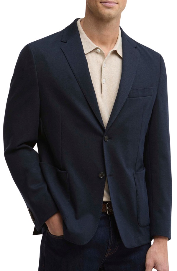 バブアー メンズ アウター ジャケット・ブルゾン コットン ブレザー ニット Barbour Harthorpe Navy Knit Cotton Blend Blazer Navy ネイビー 80,740円