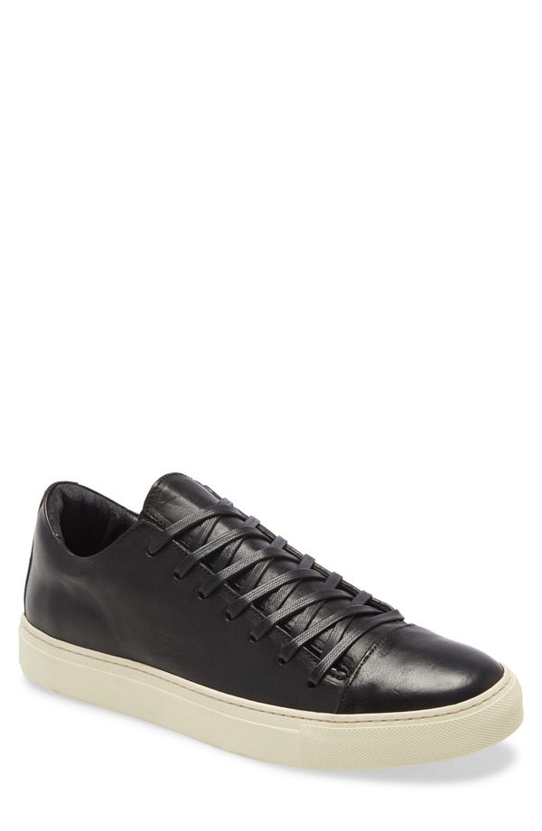 ジョンバルベイトス メンズ シューズ スニーカー John Varvatos Reed Sneaker Black Leather 黒いこと