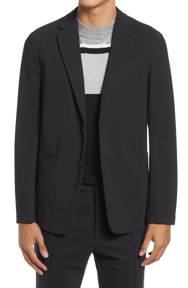 セオリー メンズ アウター ジャケット・ブルゾン ブレザー ニット Theory Clinton Precision Ponte Knit Blazer Black ブラック