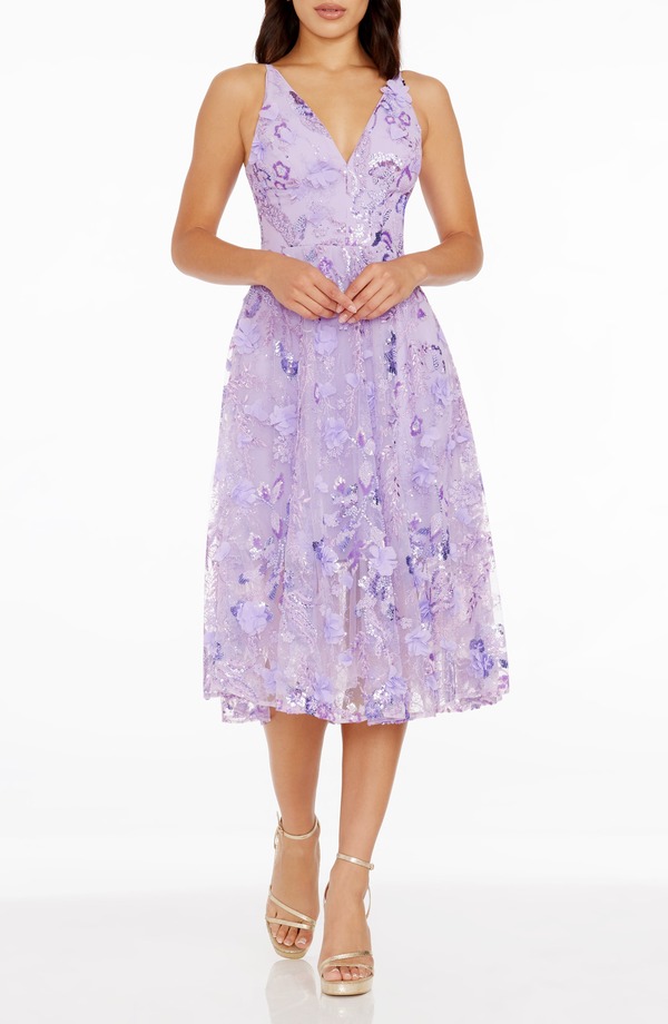 ドレスザポプレーション レディース トップス ワンピース Dress the Population Audrey Cocktail Dress Lavender Multi ラベンダー｜ReVida 店