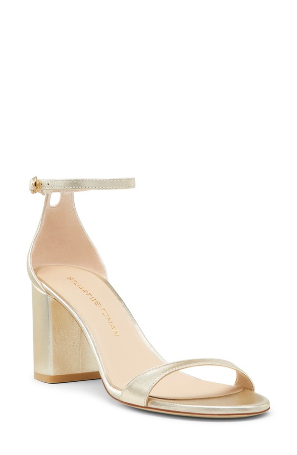スチュアート ワイツマン レディース シューズ 踵 サンダル Stuart Weitzmanudist Block 75 Sandalight Gold ゴールド