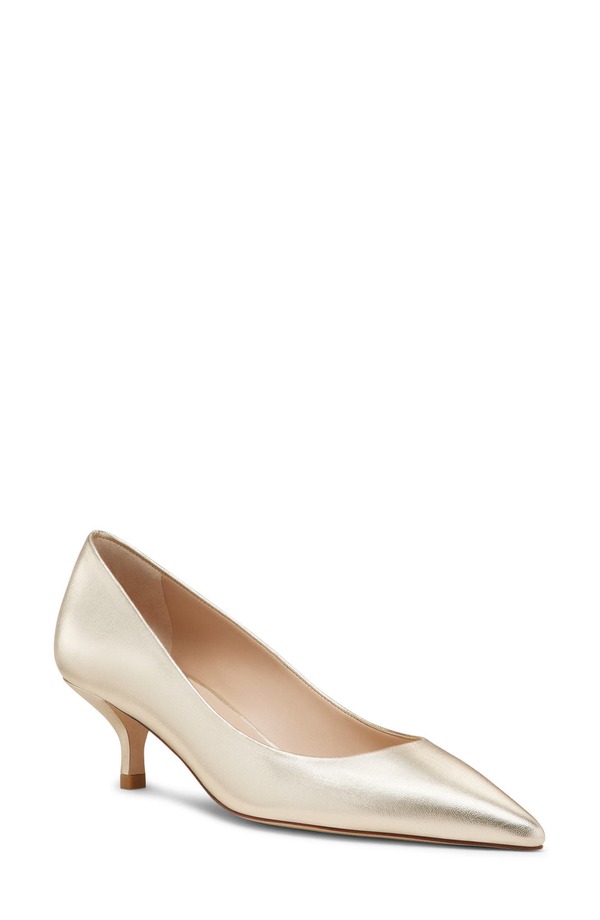 スチュアート ワイツマン レディース シューズ 踵 Stuart Weitzman Stuart Power 50 Pump Light Gold. ゴールド