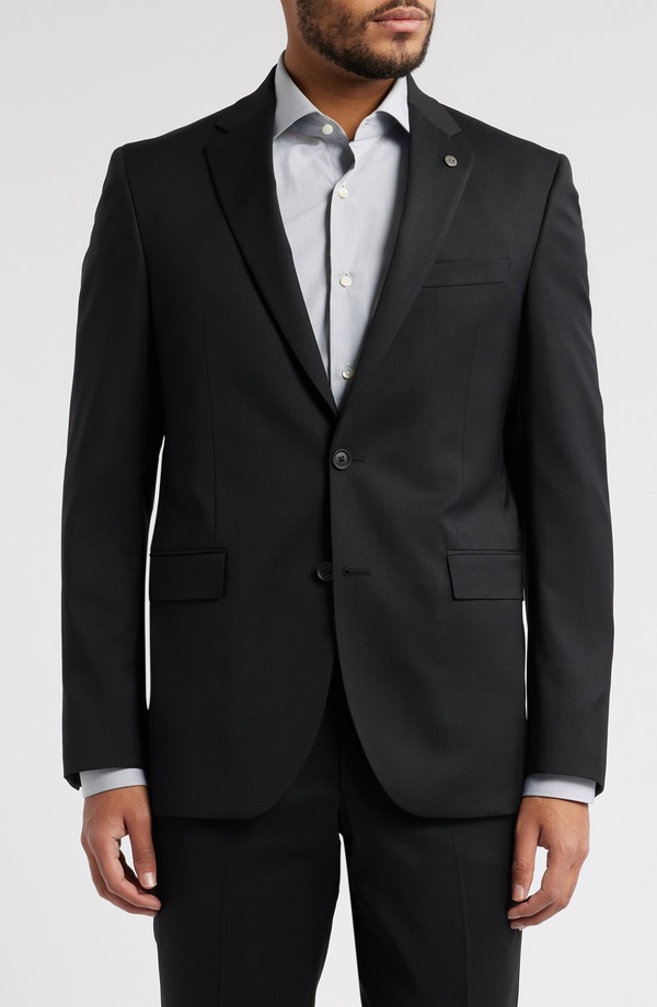オールセインツ メンズ アウター ジャケット・ブルゾン スリムフィット ウール AllSaints Rosslim Fit Stretch Wool Suit Jacket Black ブラック|ReVida 店