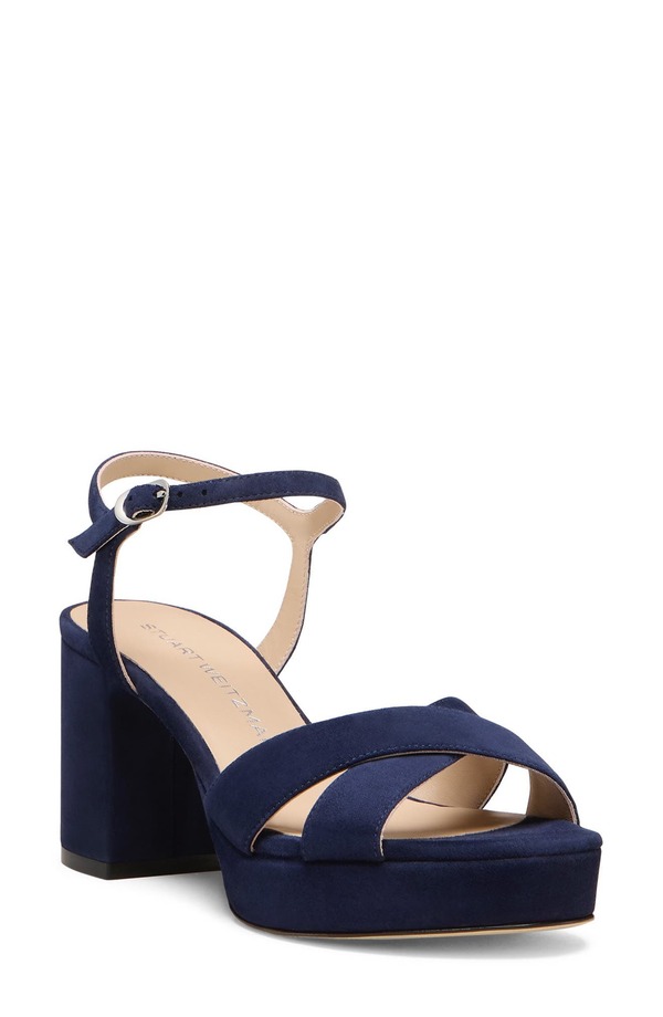 スチュアート ワイツマン レディース シューズ 踵 プラットホーム サンダル Stuart Weitzman Dayna Platform 80 Sandal Nice Blue 青碧