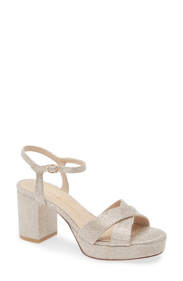 スチュアート ワイツマン レディース シューズ 踵 プラットホーム サンダル Stuart Weitzman Dayna Platform 80 Sandal Poudre