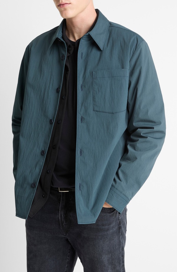 ヴィンス メンズ アウター ジャケット・ブルゾン シャツ コットン Vince Insulated Cotton Blend Button-Up Shirt Jacket Clear Lake