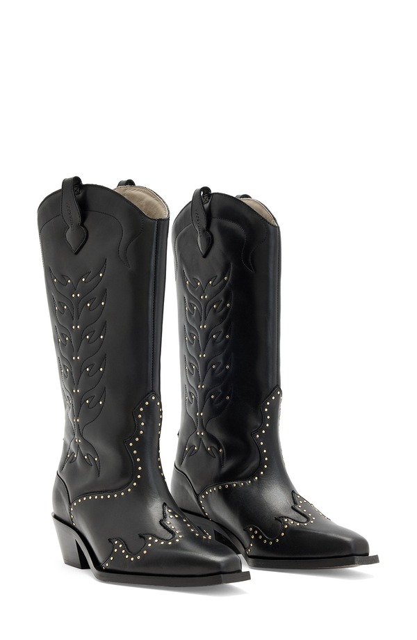 オールセインツ レディース シューズ ブーツ・レインブーツ AllSaints Dolly Studded Western Boot Black 黒いこと
