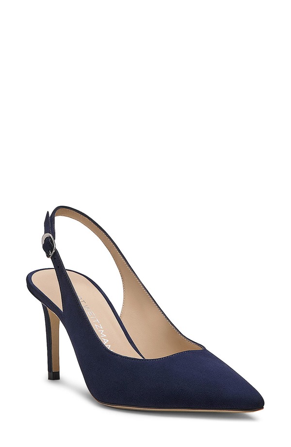 スチュアート ワイツマン レディース シューズ 踵 Stuart Weitzman Stuart Power Slingback 75 Pump Nice Blue 青碧